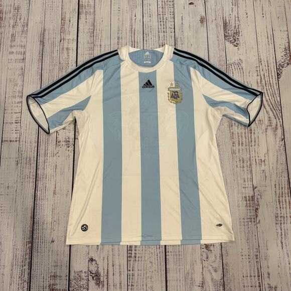 adidas Other - Adidas Argentina Soccer Jersey Clima365 #18 2XL Blue White VTG 2007 Style